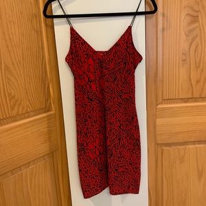Red Animal Print Bodycon Dress